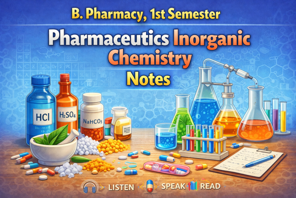 Pharmaceutical Inorganic Chemistry Notes Pharmaceutical Inorganic Chemistry Notes