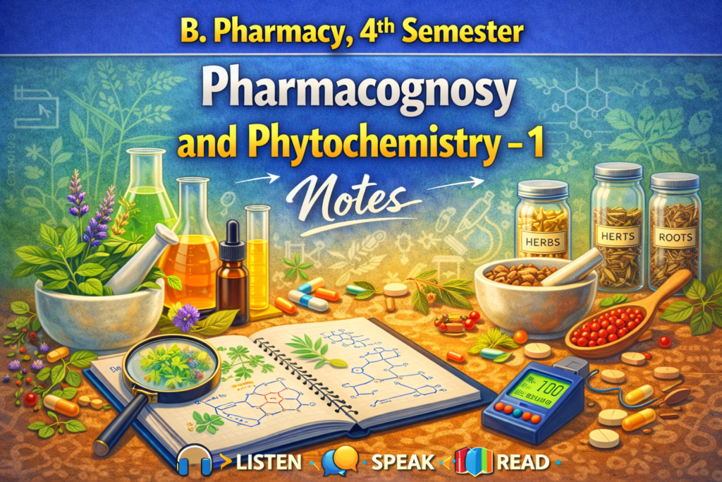 Pharmacognosy and Phytochemistry - 1 Notes Pharmacognosy and Phytochemistry - 1 Notes