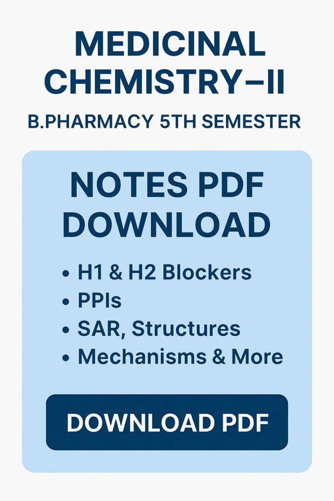  Medicinal Chemistry–II B.Pharmacy 5th Semester Notes PDF Download