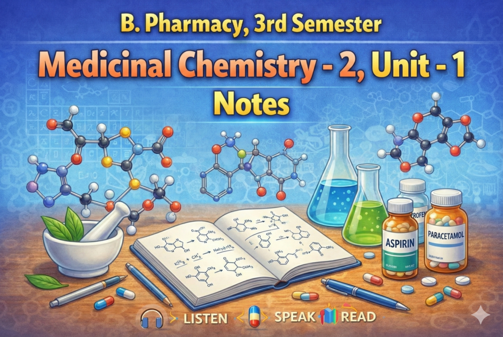 Medicinal Chemistry - 2 Unit - 1 Notes Medicinal Chemistry - 2 Unit - 1 Notes