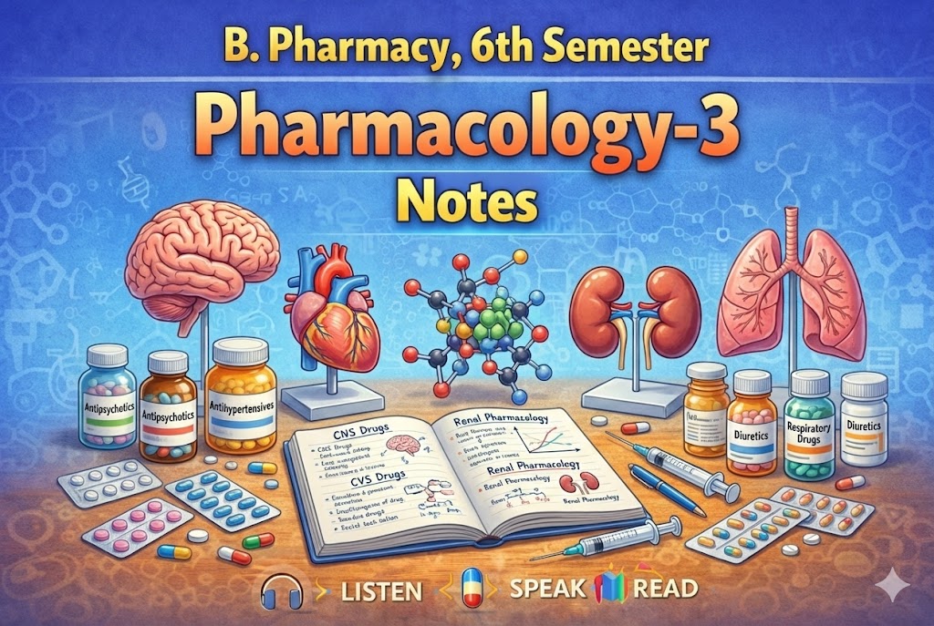 B Pharmacy 6th Semester Pharmacology-3 Notes