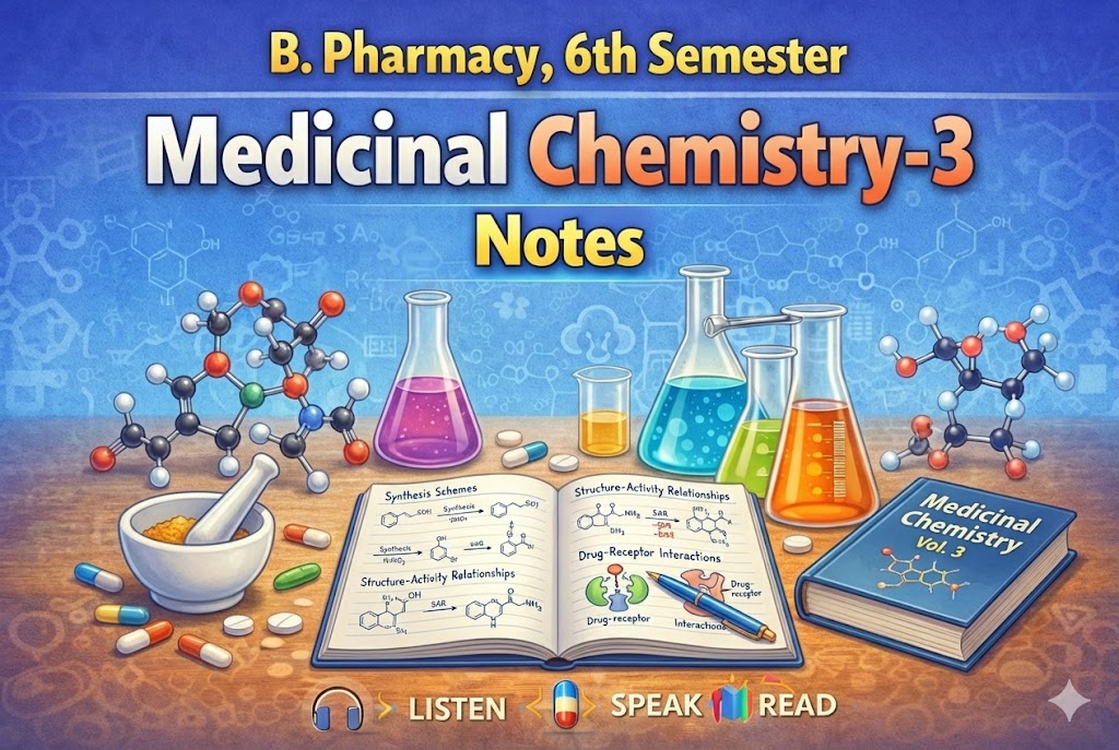 B.Pharmacy 6th Semester Medicinal Chemistry-3 Notes
