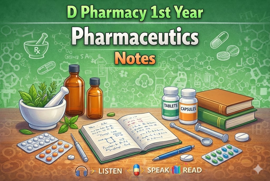 D Pharmacy 1st Year Pharmaceutics Notes