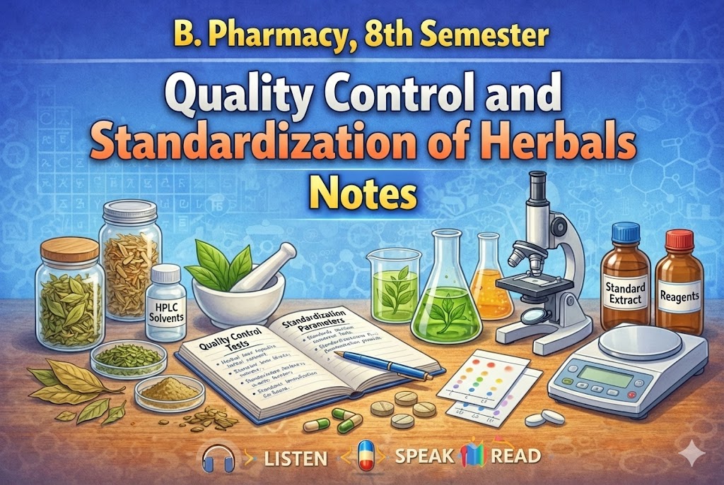 Quality Control and Standardization of Herbals Notes
